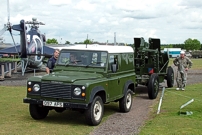 Mark Painter moving the museums Bofors gun.