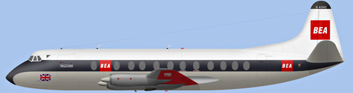 David Carter illustration of British European Airways Corporation Viscount G-AOHO