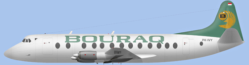 David Carter illustration of Bouraq Indonesia Airlines Viscount PK-IVY