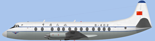 David Carter illustration of Civil Aviation Administration of China Viscount B-402