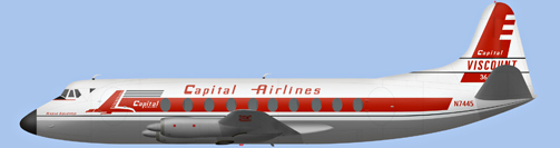 David Carter illustration of Capital Airlines Viscount N7445