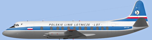 David Carter illustration of Polskie Linie Lotnicze Viscount SP-LVC