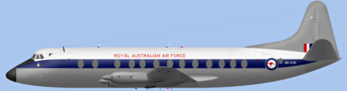 David Carter illustration of Royal Australian Air Force Viscount A6-436