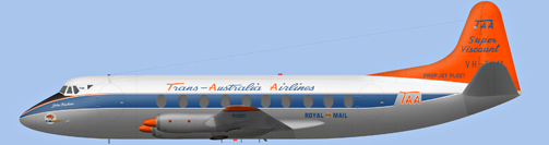 David Carter illustration of Trans-Australia Airlines Viscount VH-TVM