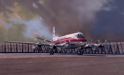 Jim Bruce painting of TCA Viscount CF-TGQ