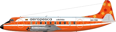 Nick Webb illustration of Aeropesca Viscount HK-1708