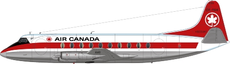 Nick Webb illustration of Air Canada Viscount CF-TGK