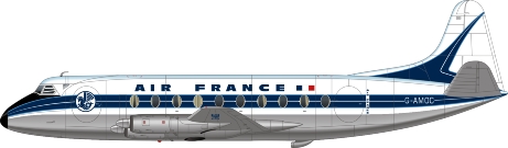 Nick Webb illustration of Air France Viscount G-AMOC