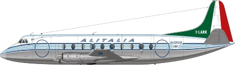 Nick Webb illustration of Alitalia Viscount I-LARK
