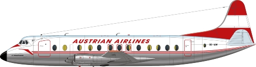 Nick Webb illustration of Austrian Airlines Viscount OE-LAM