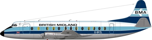 Nick Webb illustration of BMA Viscount G-AFZL