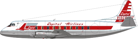 Nick Webb illustration of Capital Airlines Viscount N7402