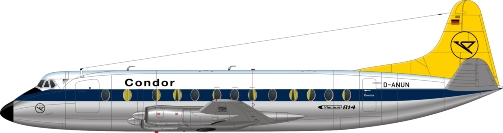Nick Webb illustration of Condor Flugdienst Viscount D-ANUN