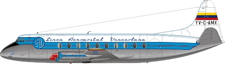 Nick Webb illustration of Linea Aeropostal Viscount YV-C-AMX