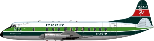 Nick Webb illustration of Manx Airlines Viscount G-AOYM