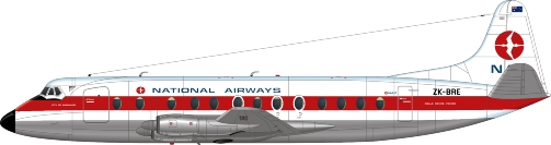 Nick Webb illustration of New Zealand National Airways Corporation Viscount ZK-BRE