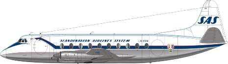 Nick Webb illustration of Scandinavian Airlines System Viscount LN-FOM