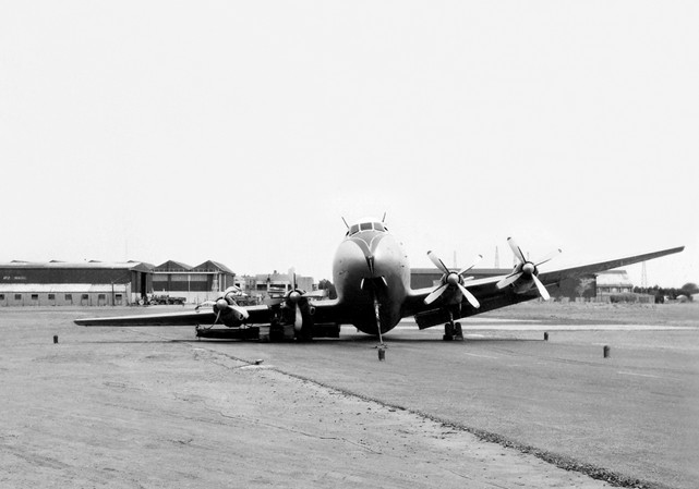 BEA - British European Airways V.630, G-AHRF, c/n 1. This aircraft performed the airline's - and the type's - first turboprop passenger flight, to Paris from London/Northolt, in July 1950.