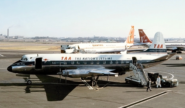 Viscount VH-TVR c/n 318 seen at Sydney, Australia while in service with TAA - Trans Australia Airlines