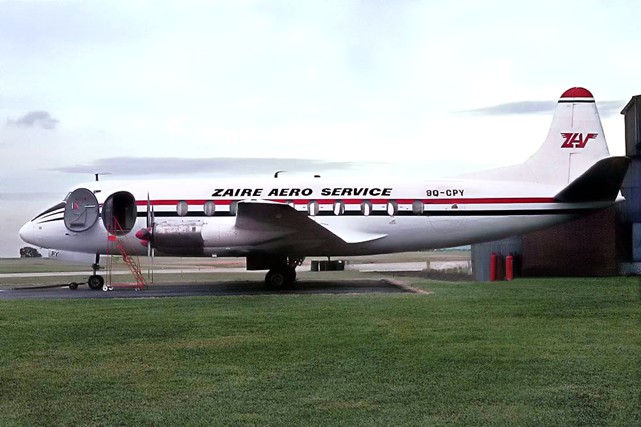 Photo of Zaire Aero Service Viscount 9Q-CPY c/n 386 September 1978