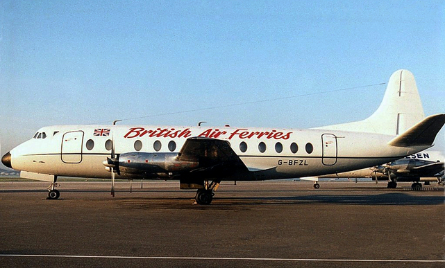 Photo of British Air Ferries (BAF) Viscount G-BFZL c/n 435 October 1990