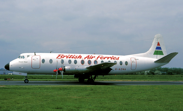 Photo of British Air Ferries (BAF) Viscount G-AZNA c/n 350 June 1990