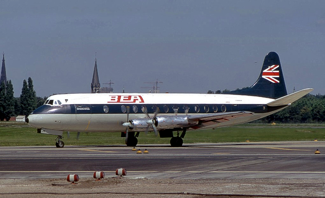 Photo of British European Airways Corporation (BEA) Viscount G-AOJB c/n 151 July 1971