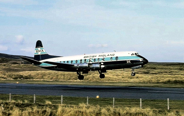 Photo of British Midland Airways (BMA) Viscount G-AZLP c/n 346 June 1974