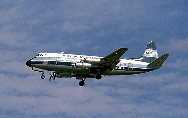 Photo of British Midland Airways (BMA) Viscount G-AZLP c/n 346 June 1978