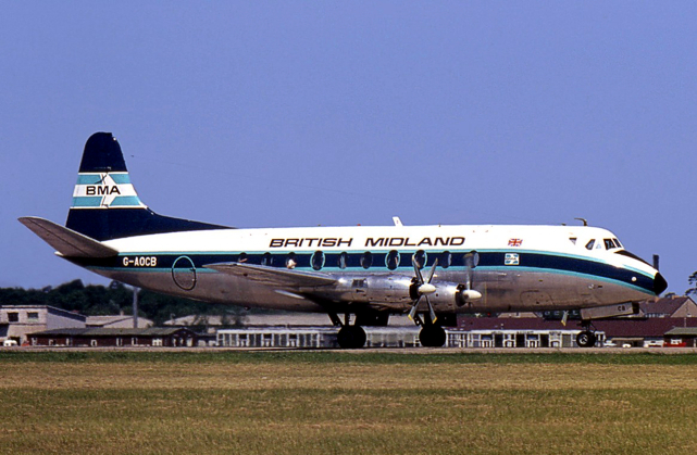 Photo of British Midland Airways (BMA) Viscount G-AOCB c/n 92 June 1969