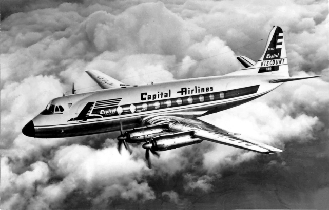 Capital Airlines Viscount c/n 217 N7462