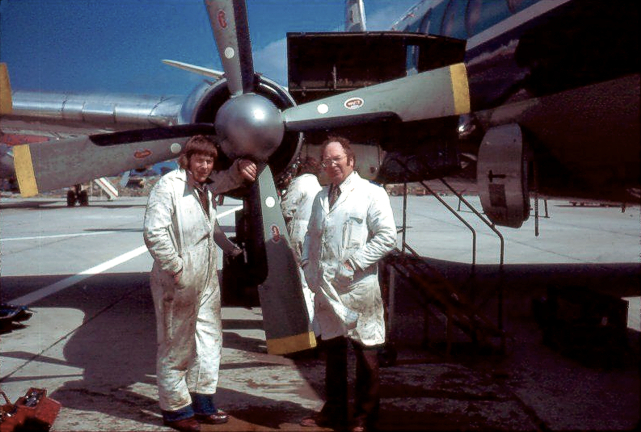 Chris Brown and Dick Chester with Viscount c/n 352 G-AZNC