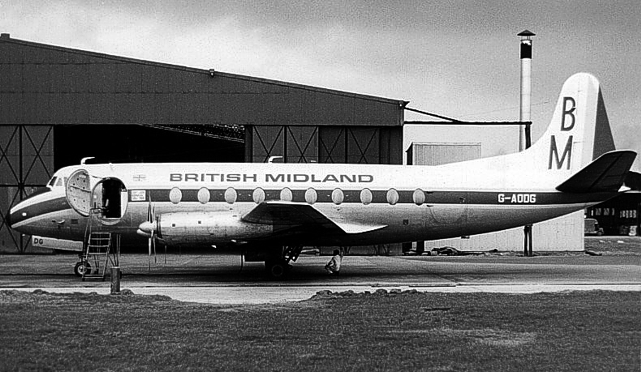 Photo of British Midland Airways (BMA) Viscount G-AODG c/n 77 March 1967