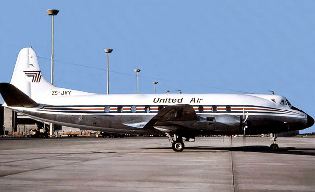 Photo of United Air Viscount ZS-JVY c/n 189 June 1984