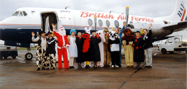 Photo of British Air Ferries (BAF) Viscount G-AOYN c/n 263 December 1992