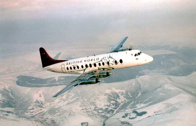 BWA - British World Airlines V.836 series Viscount G-BFZL taken in December 1993 - Mike J Sessions