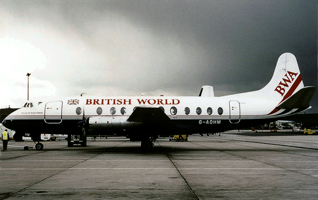Photo of British World Airlines (BWA) Viscount G-AOHM
