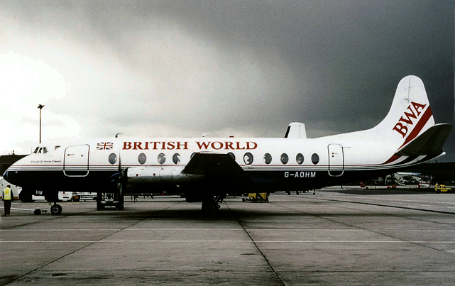 Photo of British World Airlines (BWA) Viscount G-AOHM c/n 162