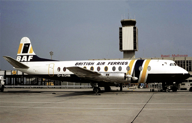 Photo of British Air Ferries (BAF) Viscount G-AOHM c/n 162 September 1982