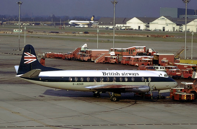 Photo of British Airways (BA) Viscount G-AOHR c/n 166 October 1973