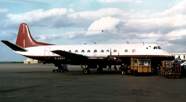 Photo of British Air Ferries (BAF) Viscount G-AOHT c/n 168 September 1985