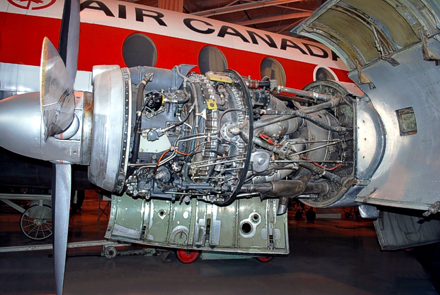 Viscount c/n 279 CF-THS showing where the water-methanol control unit has been replaced by an aluminium sheet housing