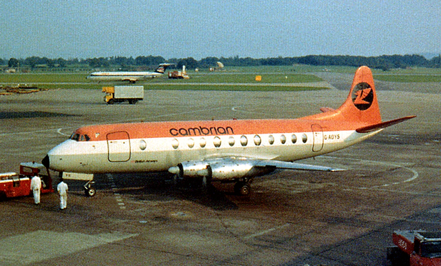 Photo of Cambrian Airways Viscount G-AOYS c/n 267 July 1973