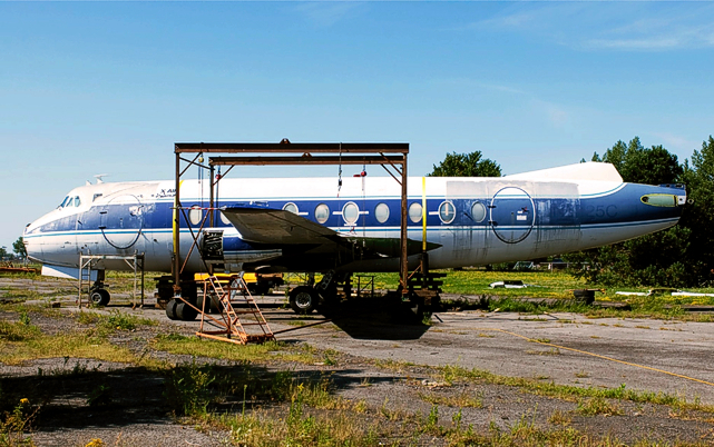 Viscount 757 c/n 384 C-FTID-X being dismantled for the move to Laval