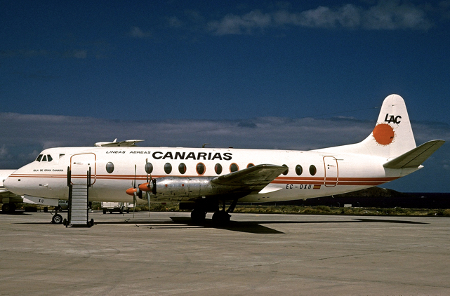 Photo of Lineas Aereas Canarias (LAC) Viscount EC-DXU c/n 264 May 1986