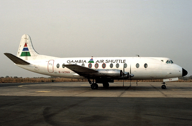 Photo of Gambia Air Shuttle Viscount G-AZNA c/n 350 August 1989