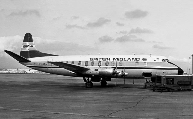 Photo of British Midland Airways (BMA) Viscount G-ASED c/n 419 May 1972