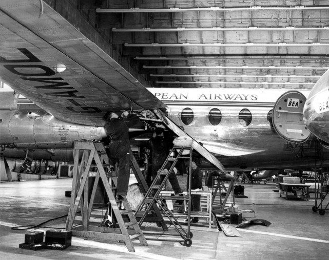 BEA - British European Airways Viscount c/n 25 G-AMOL undergoing wing flap modifications