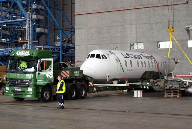 Viscount c/n 447 D-ANAF was loaded on trucks on 20 September