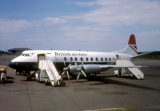 Chris Spencer photo of BA - British Airways Viscount c/n 261 G-AOYL taken at Lulsgate, Bristol, England